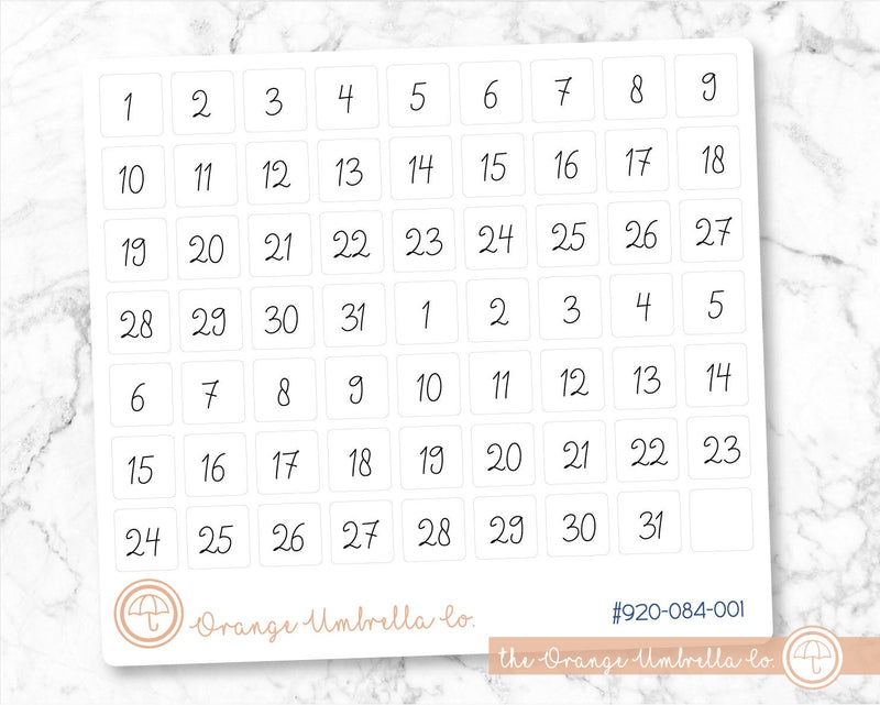 CLEARANCE | Date Dot Cover Planner Stickers | Square | B-377-B / 920-084-001-WH
