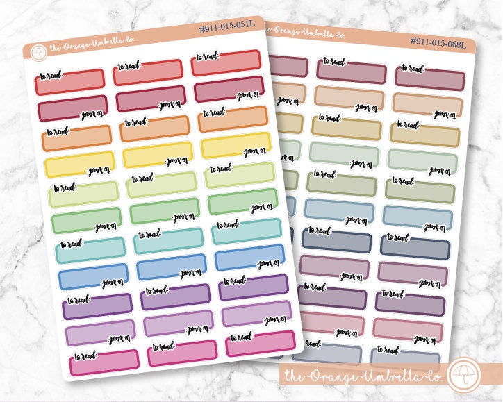 To Read Tracker Script Planner Stickers and Labels | F7 | L-204 / 911-015-000L-WH
