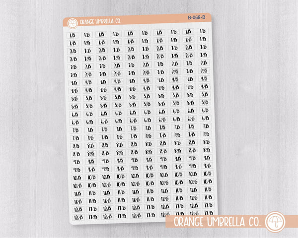 CLEARANCE | Time  - Quarter and 3-Quarter Hour Time Planner Stickers | F1 Clear Matte | B-068-BCM