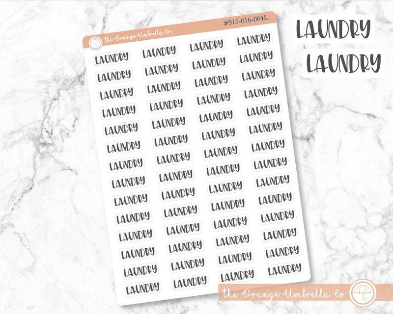 CLEARANCE | Laundry Script Planner Stickers |  F1  | S-090 / 915-016-001L-WH