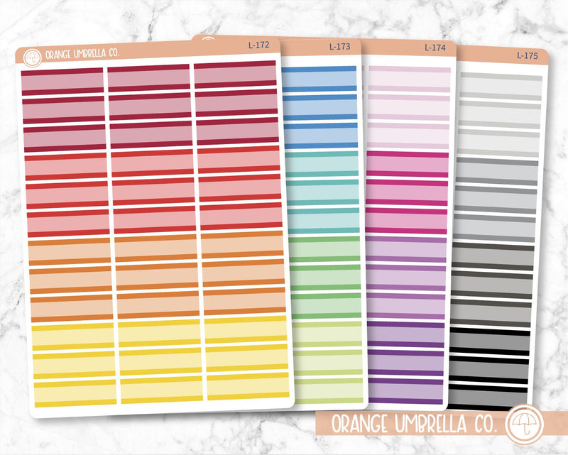 Two Tone Basic Planner Stickers, Basic Labels, Color Planning Stickers (L-172-175)