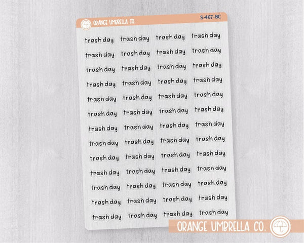 CLEARANCE | Trash Day Julie's Plans Script Planner Stickers | JF Clear Matte | S-467-BCM
