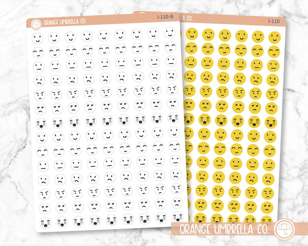 Emoticon Emotions Icon Planner Stickers | I-110