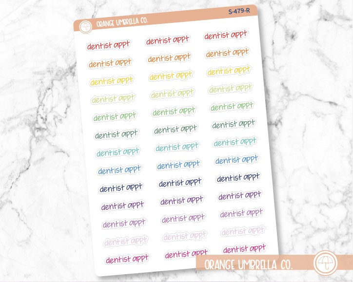 50% OFF -  CLEARANCE | Dentist Appt Jen Plans Script Planner Stickers | FJP | S-479