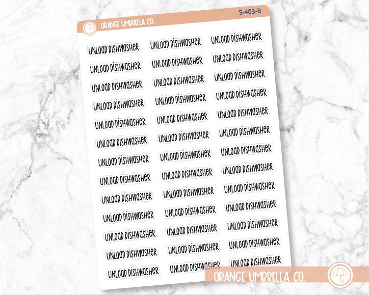 CLEARANCE | Unload Dishwasher Script Planner Stickers | F3 | S-403