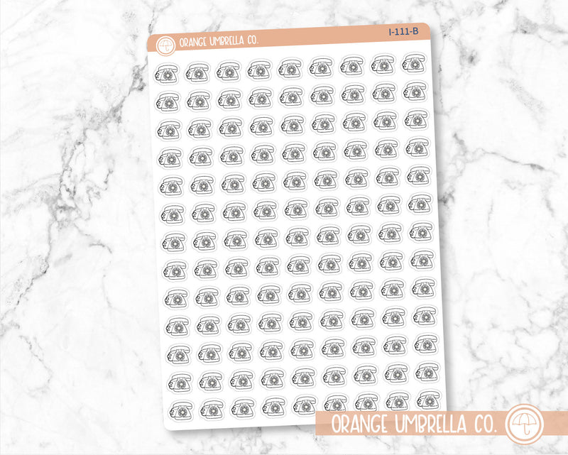 Telephone Icon Planner Stickers and Labels | I-111