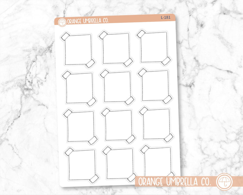 Doodle Taped Sticky Note Planner Stickers, Sticky Note Labels, Color Print Planning Sticky Note Stickers (L-181)