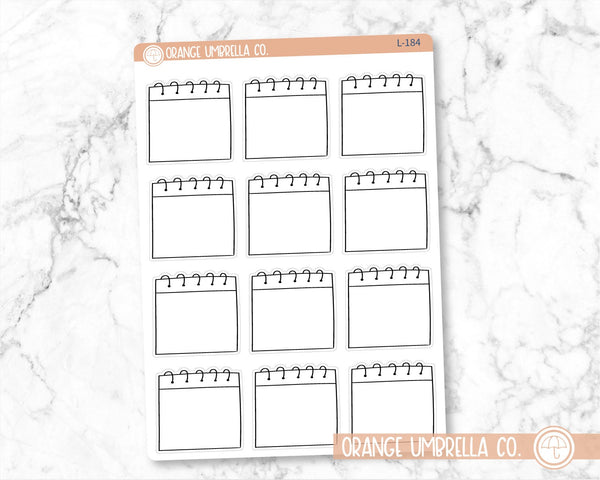 Doodle Spiral Notepad Planner Stickers, Spiral Note Pad Labels, Color Print Planning Notepad Stickers (L-184)