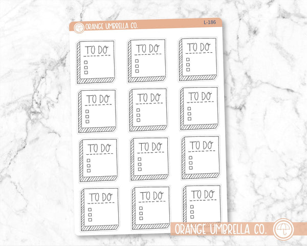 Doodle To Do List Post-It Planner Stickers, To Do Posty Note Labels, Color Print Planning Sticky Note Stickers (L-186)
