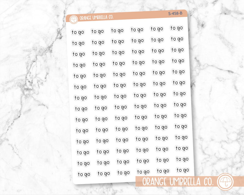 To Go Label Planner Stickers, Script "To Go" Labels, Color Print Planning Stickers, JF (S-458)