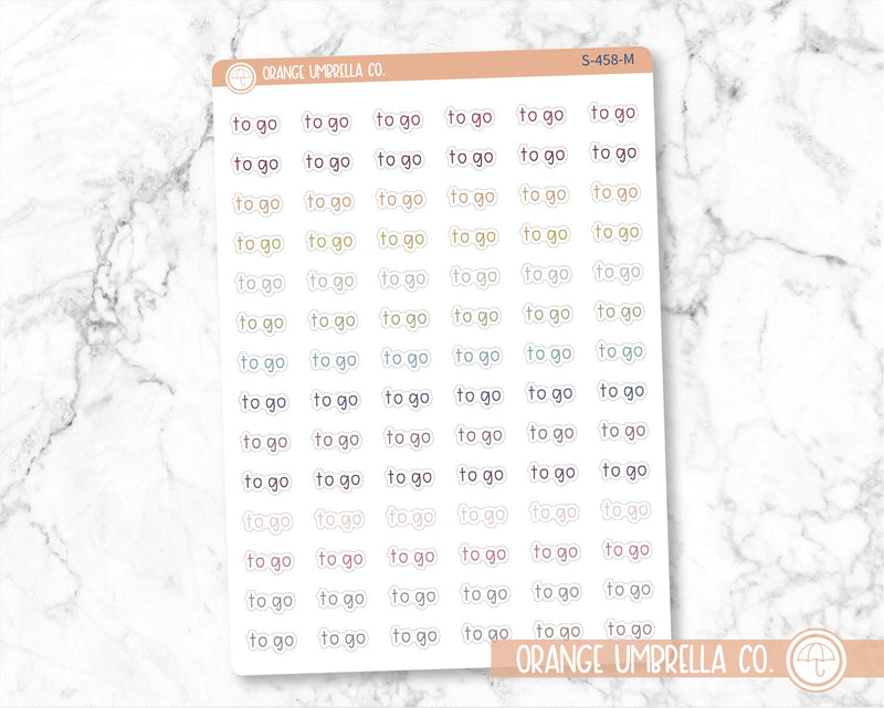To Go Label Planner Stickers, Script "To Go" Labels, Color Print Planning Stickers, JF (S-458)