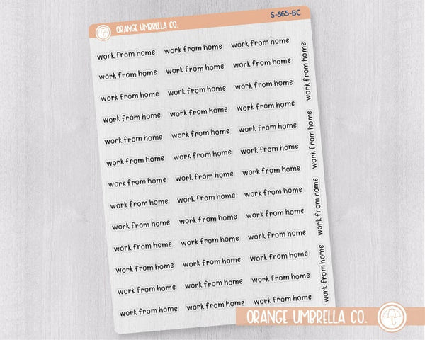 CLEARANCE | Work From Home Julie's Plans Script Planner Stickers | JF Clear Matte | S-565-BCM