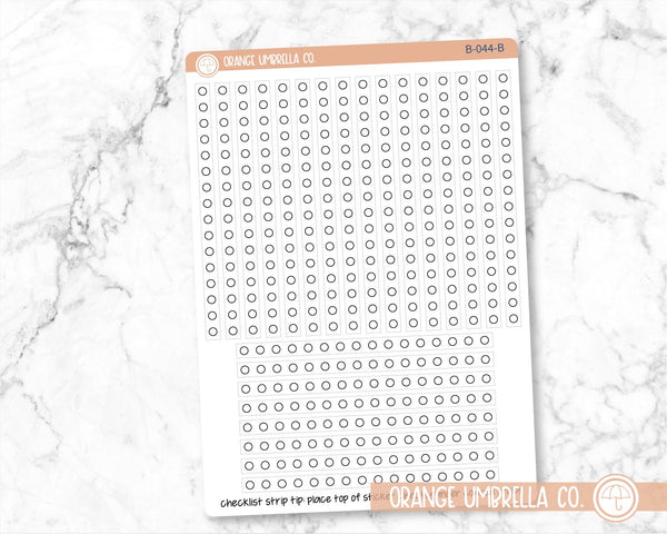 CLEARANCE | A5 Plum Daily Checklist Circles Top Right Lined Section Planner Stickers | B-044-B