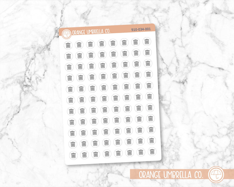 Trash Can/Garbage/Recycling Budge Icon Planner Stickers and Labels | I-236 / 910-034
