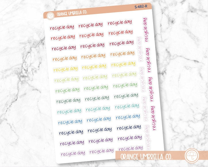 CLEARANCE | Recycle Day Jen Plans Script Planner Stickers | FJP | S-482