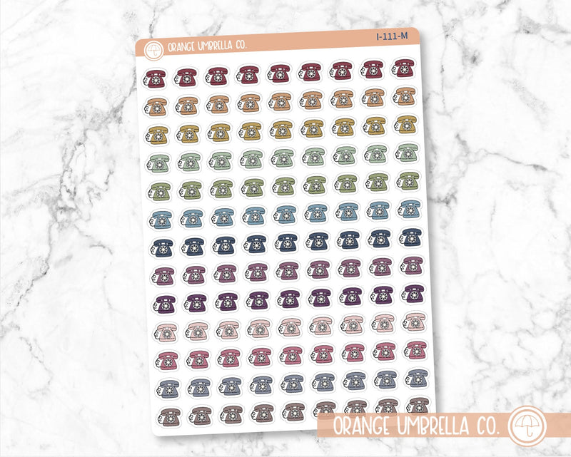 Telephone Icon Planner Stickers and Labels | I-111