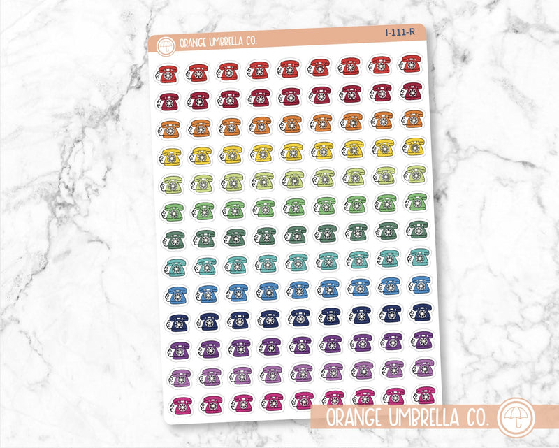 Telephone Icon Planner Stickers and Labels | I-111