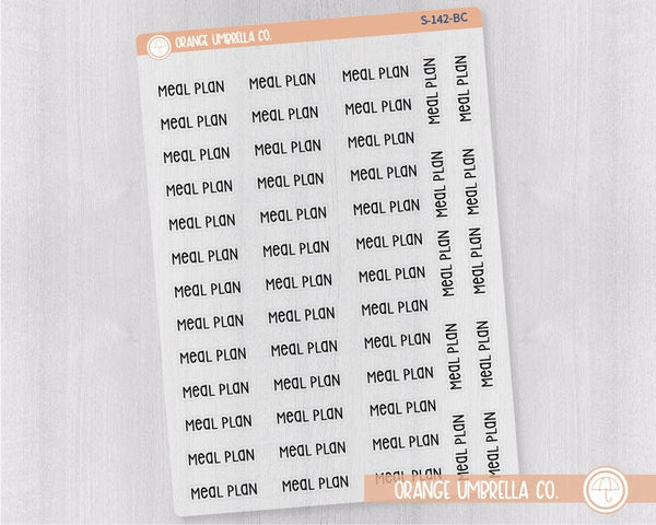 CLEARANCE | Meal Plan Script Planner Stickers | F3 Clear Matte | S-142-BCM