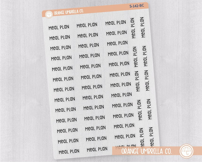 CLEARANCE | Meal Plan Script Planner Stickers | F3 Clear Matte | S-142-BCM