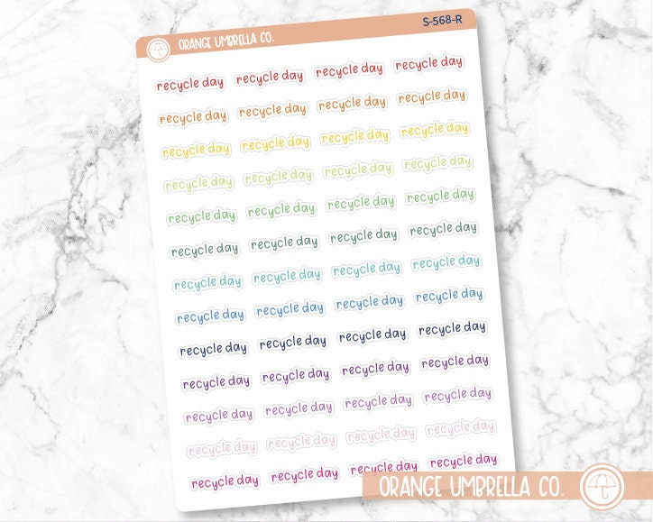 Recycle Day Julie's Plans Script Planner Stickers | JF | S-568