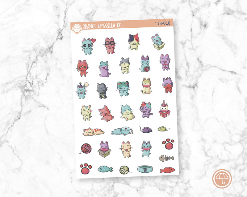 Crazy Cats Planner Kit Deco Planner Stickers and Labels | 118-018