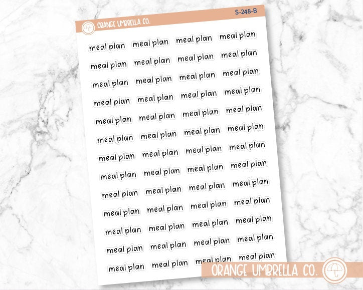 Meal Plan Julie's Plans Script Planner Stickers | JF | S-248