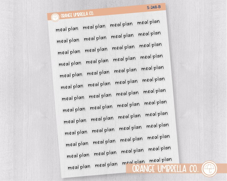CLEARANCE | Meal Plan Julie's Plans Script Planner Stickers | JF Clear Matte | S-248-BCM