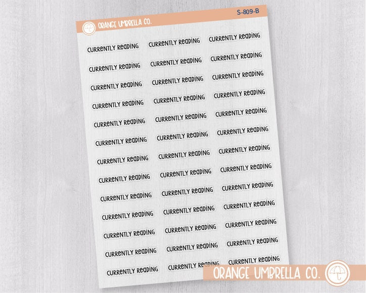 Currently Reading Script Planner Stickers | F3 Clear Matte | S-809-BCM