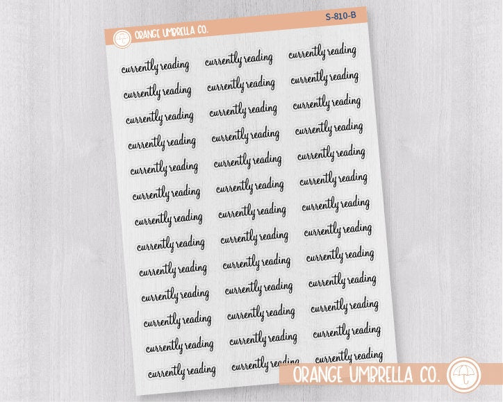 Currently Reading Script Planner Stickers | F4 Clear Matte | S-810-BCM