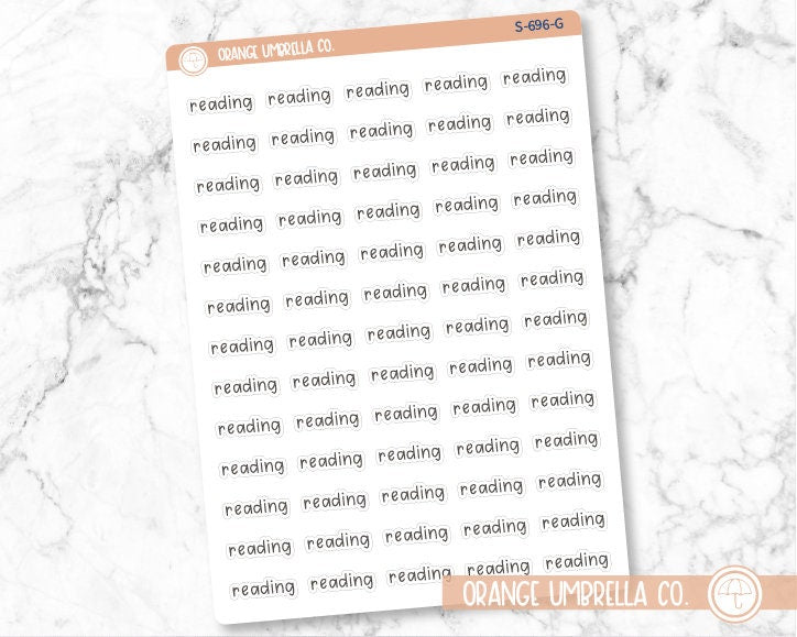 Reading Planner Stickers, Julie's Plans Script "Reading" Labels, Color Print Planning Stickers, JF (S-696)