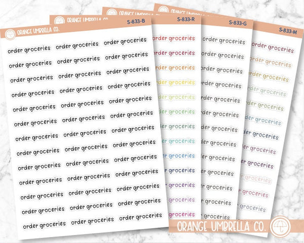 Order Groceries Julie's Plans Script Planner Stickers | JF | S-833