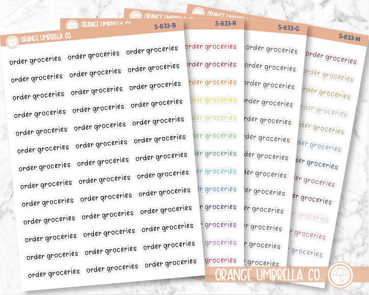 CLEARANCE | Order Groceries Julie's Plans Script Planner Stickers | JF | S-833