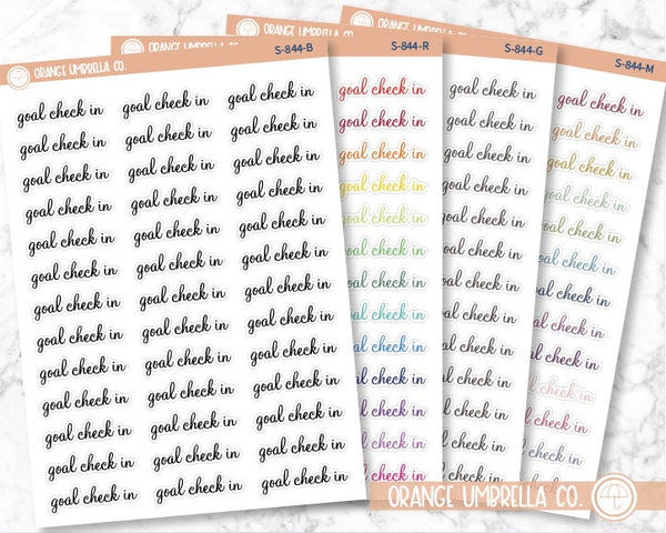 CLEARANCE | Goal Check In Script Planner Stickers | F4 | S-844