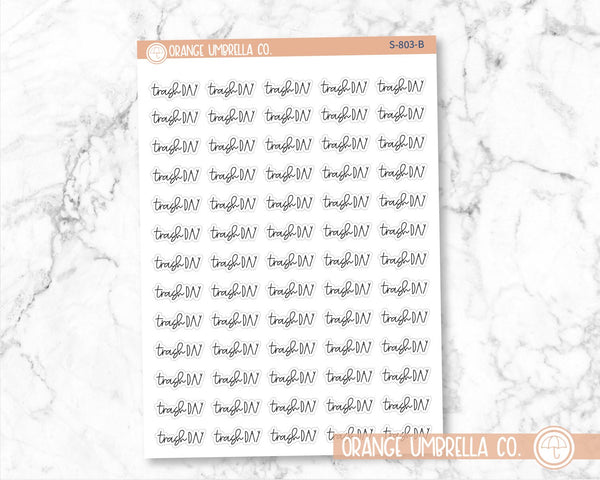 CLEARANCE | Trash Day Script Planner Stickers | FC12 | S-803-B