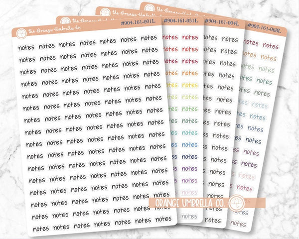 Notes Label Planner Stickers, Script "Notes" Labels, Color Print Planning Stickers, FJP (#904-161-001L-WH)