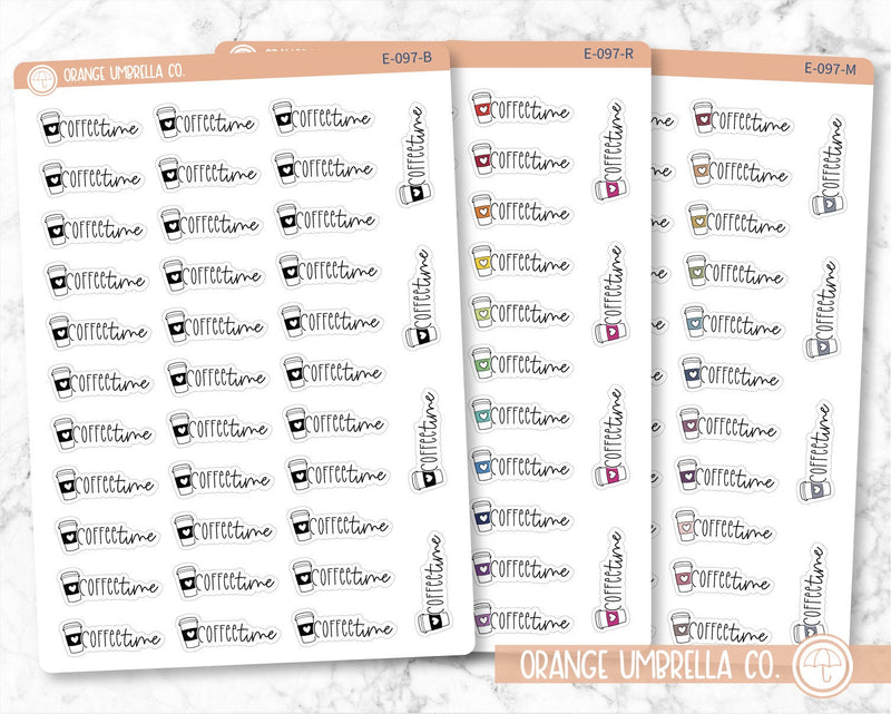 Coffee Time Icon Script Planner Stickers and Labels | FC12 | E-097
