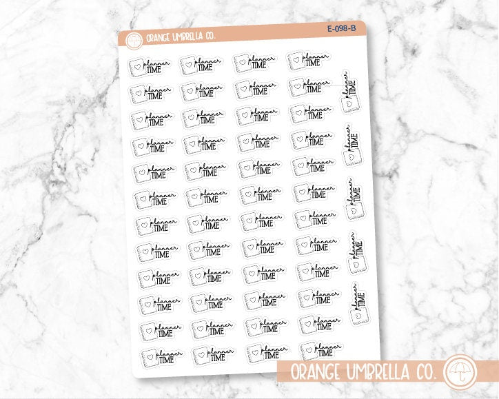 Planner Time Icon Script Planner Stickers and Labels | FC11 | E-098