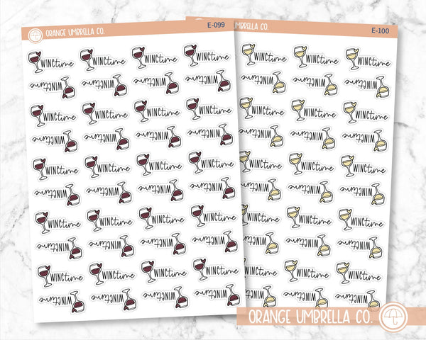 Wine Time Icon Script Planner Stickers and Labels | FC12 | E-099/E-100