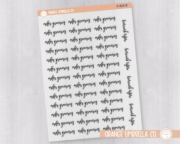 Order Groceries Script Planner Stickers | F2 Clear Matte | S-829-BCM