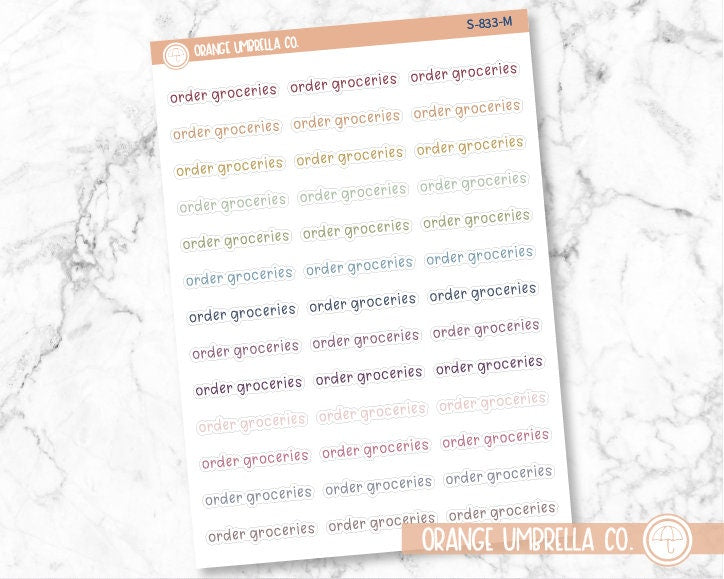 CLEARANCE | Order Groceries Julie's Plans Script Planner Stickers | JF | S-833