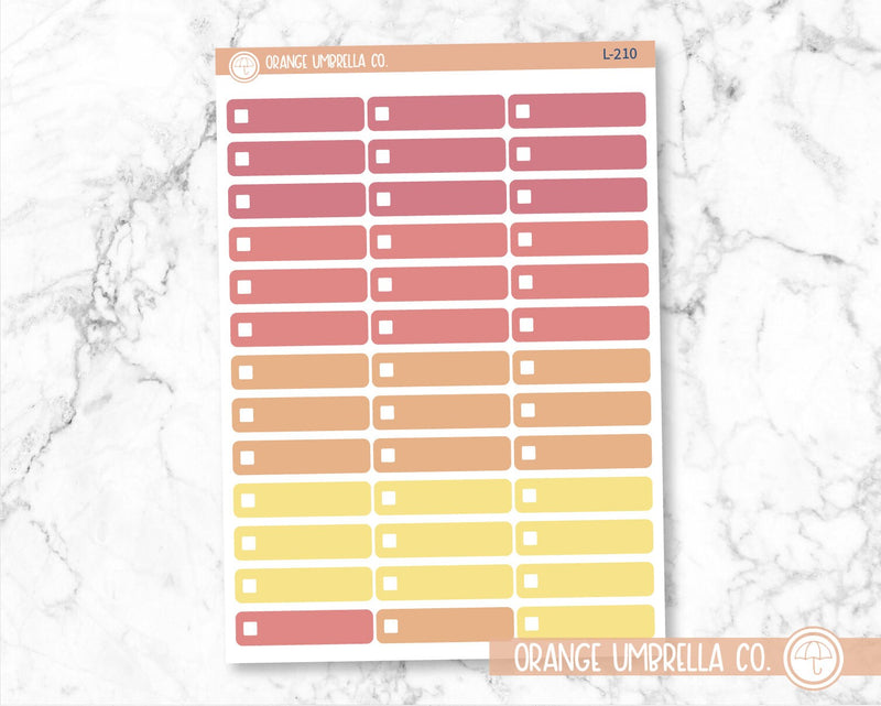 Individual Check Box Planner Labels, Basic Check Box Stickers, Checkbox Planning Labels (L-210 to L-213)