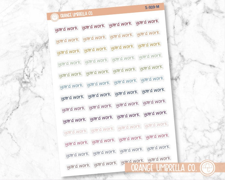 CLEARANCE | Yard Work Jen Plans Script Planner Stickers | FJP | S-939