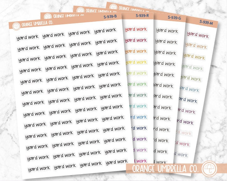 CLEARANCE | Yard Work Jen Plans Script Planner Stickers | FJP | S-939