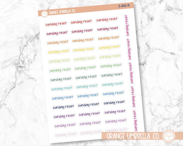 CLEARANCE | Sunday Reset Jen Plans Script Planner Stickers | FJP | S-853