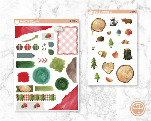 Forest Picnic Planner Kit Deco/Journaling Stickers | D-TPC