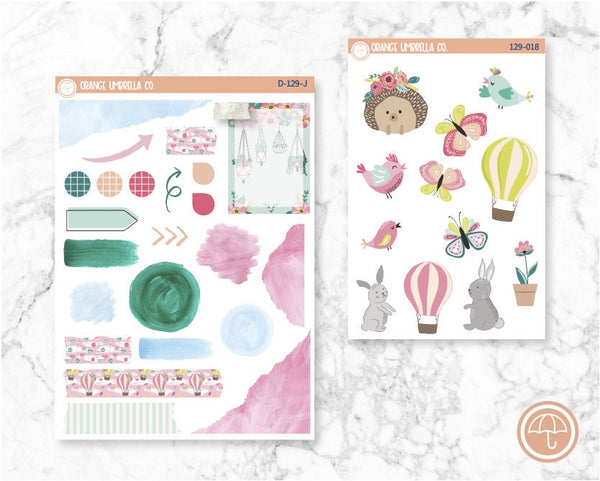 Spring Air Planner Kit Deco/Journaling Stickers | D-129 & D-129-J