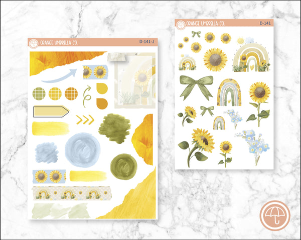 Sunflowers Planner Kit Deco/Journaling Stickers | D-141