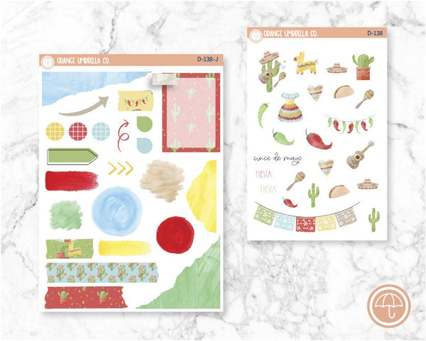 Cinco De Mayo Planner Kit Deco/Journaling Stickers | D-138