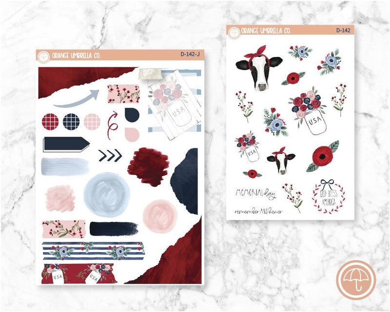 Memorial Day Planner Kit Deco/Journaling Stickers | D-142