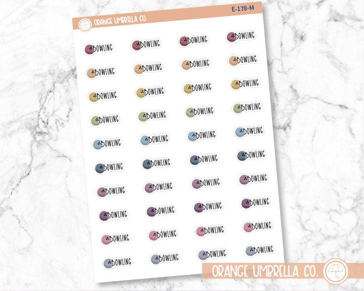 Bowling Icon Script Planner Stickers and Labels | FC12 | E-178